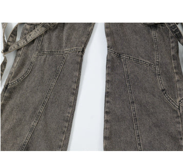 Heavy Industry Washed And Worn Denim Overalls Design