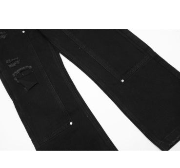 Hole Patch Decorative Rivets Jeans For Men