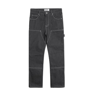 Pressure Line Denim Straight-leg Pants Men's Slim Fit Feet